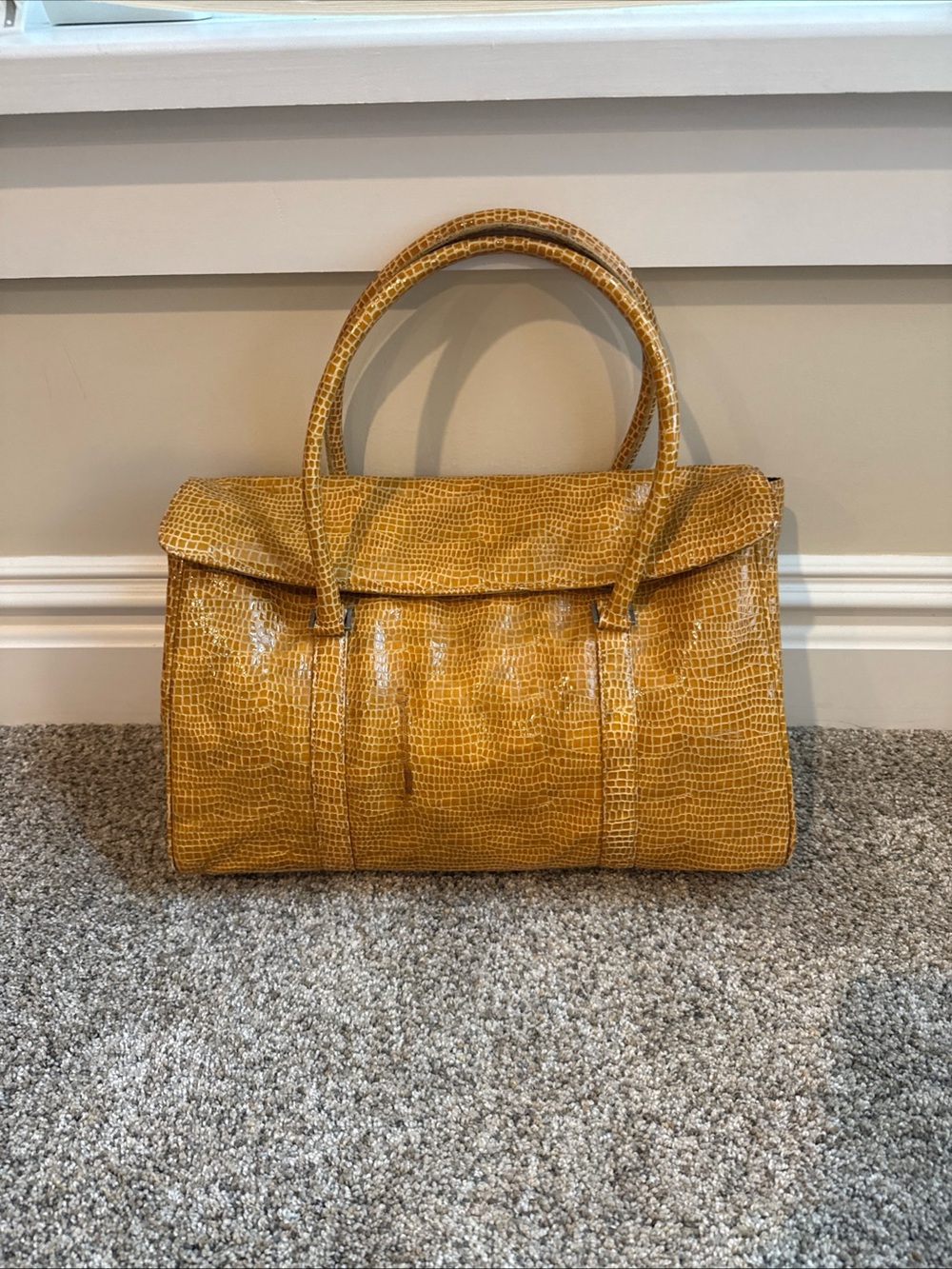 BCBG Max Azria Faux Croc-Embossed Top-Handle Large Women’s Bag Mobwife